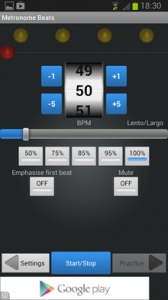 Metronome Beats Practice Screen